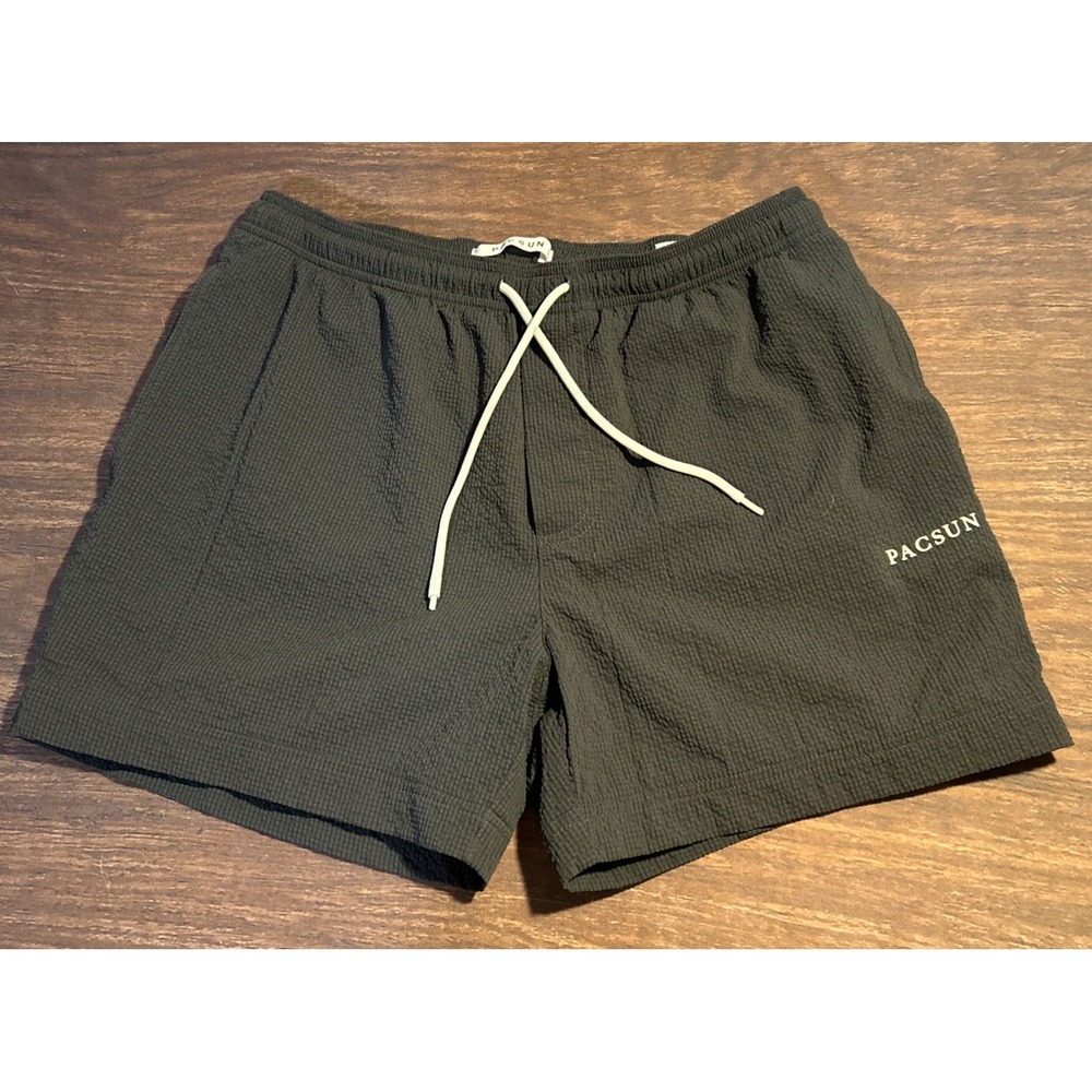 PacSun Men's Swim Shorts Size M Gray Drawstring Elastic Waist Mesh Lined